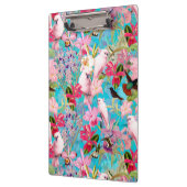 ピンクの熱帯鳥と蘭の花のパターン クリップボード (左)