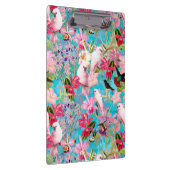 ピンクの熱帯鳥と蘭の花のパターン クリップボード (右)