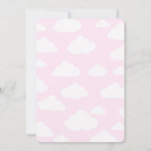 ピンクの熱気の気球の女の子のベビーシャワー 招待状 (裏面)