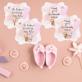 ピンクの熱気球で赤ちゃん動物サファリ フェイバータグ