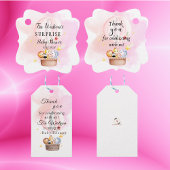 ピンクの熱気球で赤ちゃん動物サファリ フェイバータグ