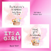 ピンクの熱気球で赤ちゃん動物サファリ フェイバータグ