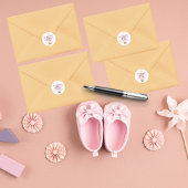 ピンクの熱気球で赤ちゃん動物サファリ ラウンドシール