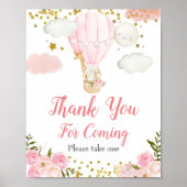 ピンクの熱気球の動物の皆様に感謝来します ポスター (正面)