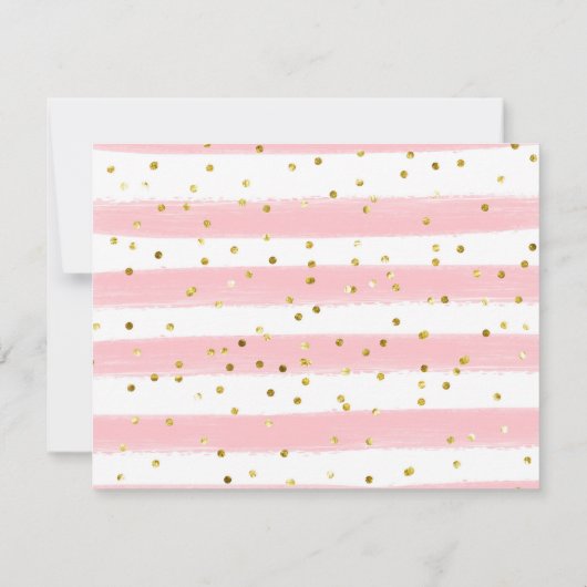 ピンクの熱気球の動物の赤ちゃんシャワー サンキューカード (裏面)