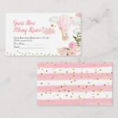 ピンクの熱気球の推測何人のキスゲーム エンクロージャーカード (正面/裏面)