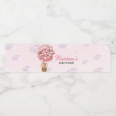 ピンクの熱気球アップと赤遠くにちゃんシャワー ペットボトルラベル (シングルラベル)