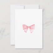 ピンクの熱気球ガールベビーシャワー サンキューカード (裏面)