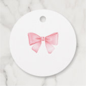 ピンクの熱気球ガールベビーシャワー フェイバータグ (裏面)