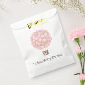 ピンクの熱気球ガールベビーシャワー フェイバーバッグ (封をした状態)