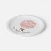 ピンクの熱気球ガールベビーシャワー ペーパープレート (アングル)