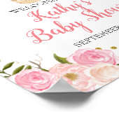 ピンクの熱気球ジャングル赤ちゃんシャワーへようこそ ポスター (角)