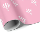 ピンクの熱気球パターン ラッピングペーパー (ロールコーナー)