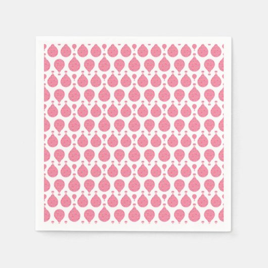 ピンクの熱気球 スタンダードカクテルナプキン (正面)