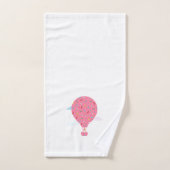 ピンクの熱気球 バスタオルセット (ハンドタオル)