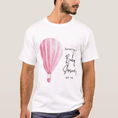 ピンクの熱気球 ベビーシャワー Tシャツ (正面)