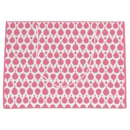 ピンクの熱気球 ラージペーパーバッグ