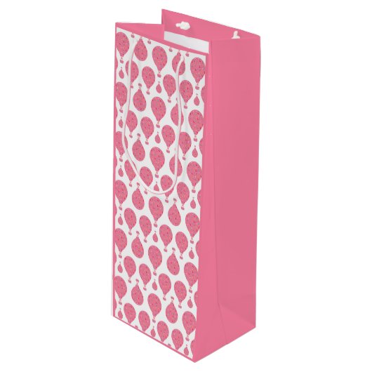 ピンクの熱気球 ワインギフトバッグ (正面アングル)