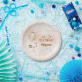 ピンクの熱気球 1歳の誕生日 ペーパープレート (パーティー)
