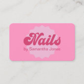 ピンクの爪、 ネイルがQRコードの名刺を乾かす 名刺 (正面)