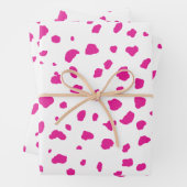 ピンクの牛のプリントパステル ラッピングペーパーシート (インサイチュ)