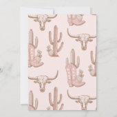 ピンクの牛のヴィンテージ砂漠の最初のロデオ1の誕生日 招待状 (裏面)