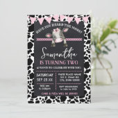 ピンクの牛の声を聞いたことがあるMoosの誕生日 招待状 (スタンド正面)