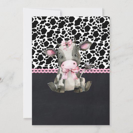 ピンクの牛の声を聞いたことがあるMoosの誕生日 招待状 (裏面)