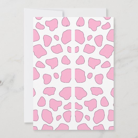 ピンクの牛の招待状、任意の年齢、牛の誕生日パーティー 招待状 (裏面)