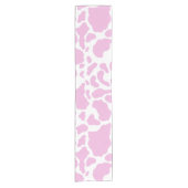 ピンクの牛の斑点アニマルプリントパターン ショートテーブルランナー (正面)