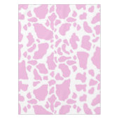 ピンクの牛の斑点アニマルプリントパターン テーブルクロス (正面)