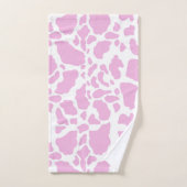 ピンクの牛の斑点アニマルプリントパターン バスタオルセット (ハンドタオル)