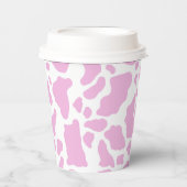ピンクの牛の斑点アニマルプリントパターン 紙コップ (正面)