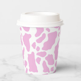 ピンクの牛の斑点アニマルプリントパターン 紙コップ