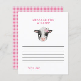 ピンクの牛の誕生日タイムカプセルメッセージカード