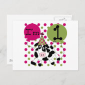 ピンクの牛の誕生日Tシャツとギフト ポストカード (正面/裏面)