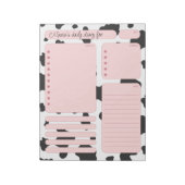 ピンクの牛デイリー計画帳 ノートとタスクリスト ノートパッド (回転)