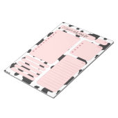 ピンクの牛デイリー計画帳 ノートとタスクリスト ノートパッド (アングル)