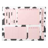 ピンクの牛デイリー計画帳 ノートとタスクリスト ノートパッド (正面)