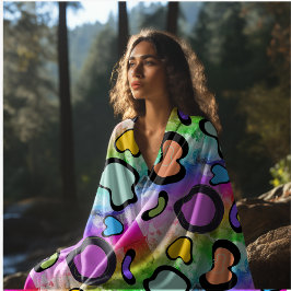 ピンクの牛プリント フリースブランケット