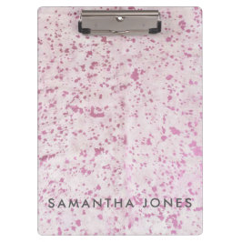 ピンクの牛革パターン クリップボード