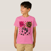 ピンクの牛5誕生日Tシャツとギフト Tシャツ (正面フル)