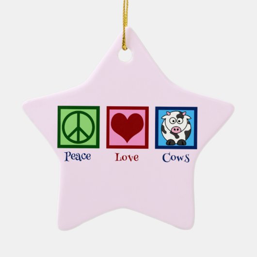 ピンクの牛 セラミックオーナメント (正面)