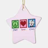 ピンクの牛 セラミックオーナメント (左)