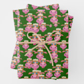 ピンクの牛 ラッピングペーパーシート (インサイチュ)