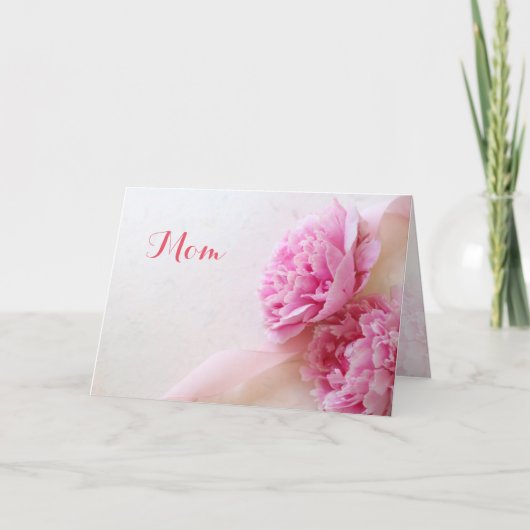 ピンクの牡丹が二羽 カード (正面)