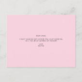 ピンクの牡丹が私の名誉の母になる インビテーションポストカード (裏面)