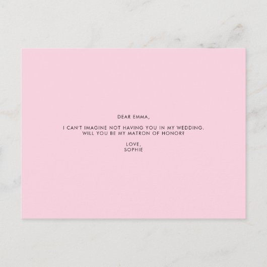 ピンクの牡丹が私の名誉の母になる インビテーションポストカード (裏面)