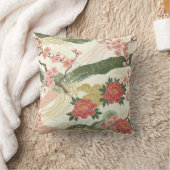 ピンクの牡丹とさくらんぼの花装飾用クッション クッション (ブランケット)