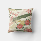 ピンクの牡丹とさくらんぼの花装飾用クッション クッション (裏面)